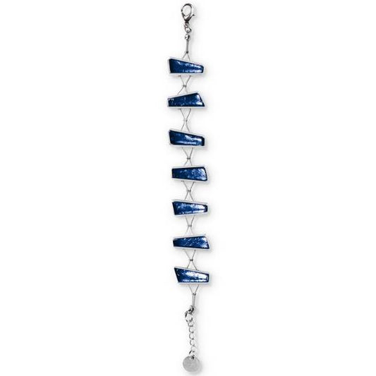Navy Deco Stripe Bracelet | The Jewellery Stop