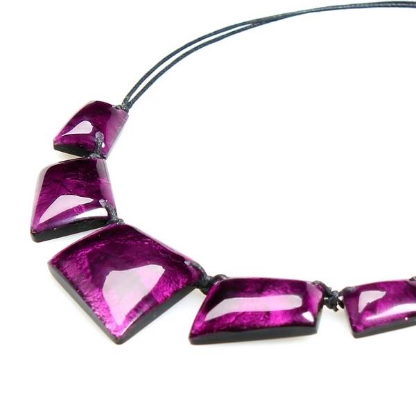 Purple Patchwork Necklace