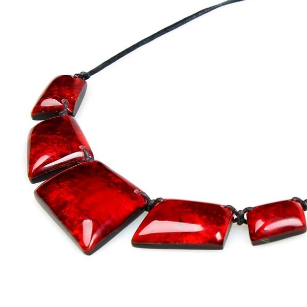Red Patchwork Necklace