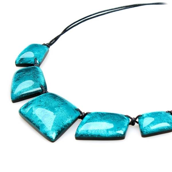 Teal Patchwork Necklace