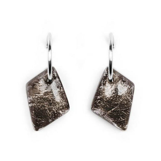 Grey Patchwork Creole Earrings | The Jewellery Stop