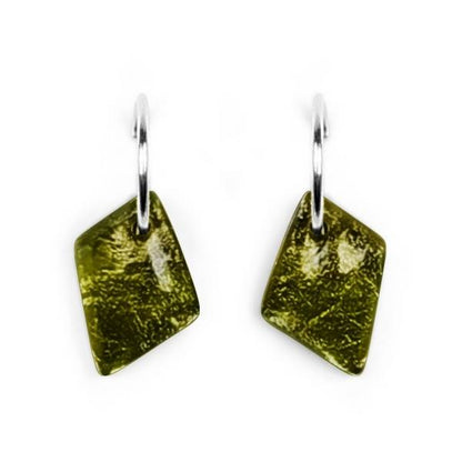 Olive Patchwork Creole Earrings | The Jewellery Stop