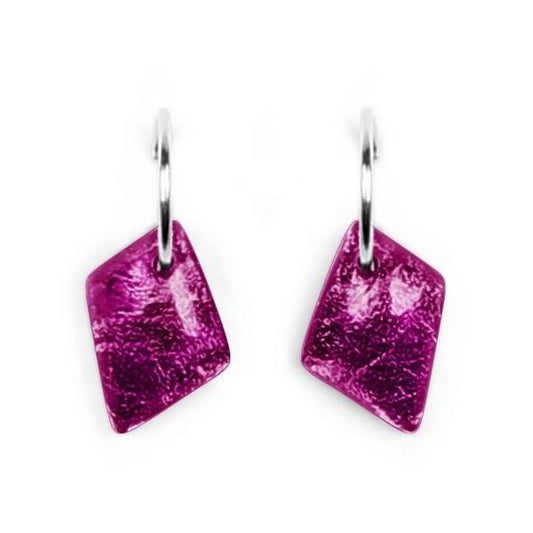 Purple Patchwork Creole Earrings | The Jewellery Stop