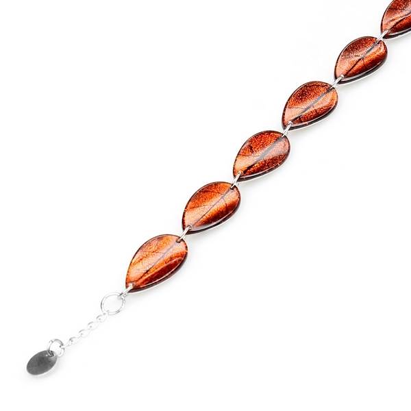Amber Curved Leaf Bracelet
