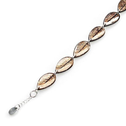 Gold Curved Leaf Bracelet | The Jewellery Stop