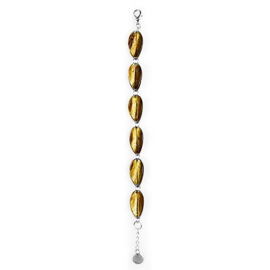 Olive Curved Leaf Bracelet | The Jewellery Stop