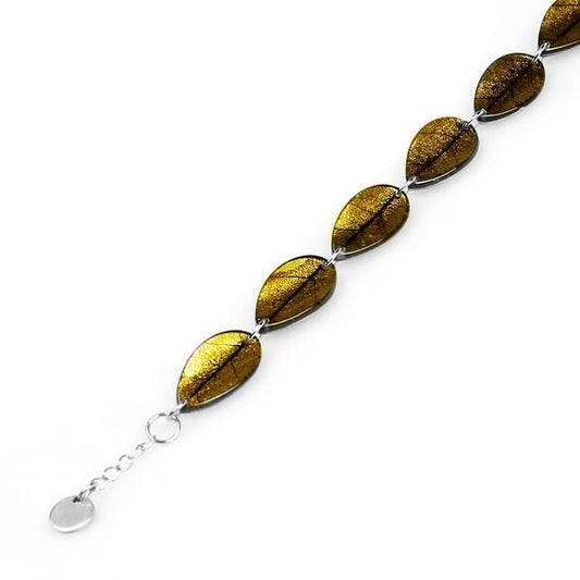 Olive Curved Leaf Bracelet | The Jewellery Stop