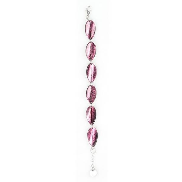Plum Curved Leaf Bracelet | The Jewellery Stop