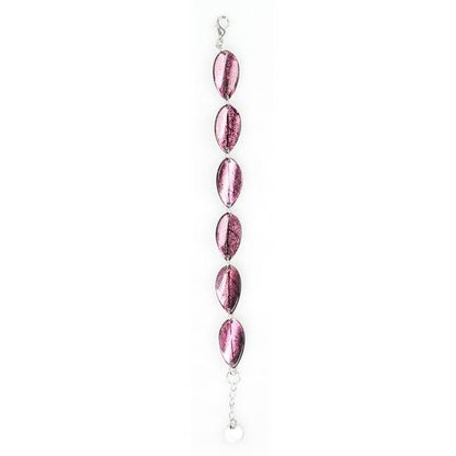 Plum Curved Leaf Bracelet | The Jewellery Stop