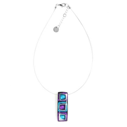 Peacock Irregular Squares Pendant | The Jewellery Stop