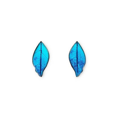 Turquoise Skeletal Leaf Stud Earrings | The Jewellery Stop