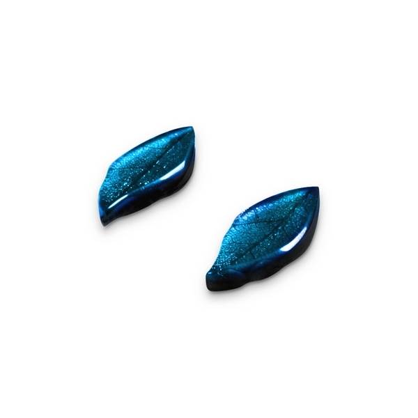 Turquoise Skeletal Leaf Stud Earrings | The Jewellery Stop