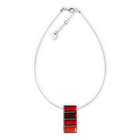 Burgundy Classic Stripes Pendant | The Jewellery Stop