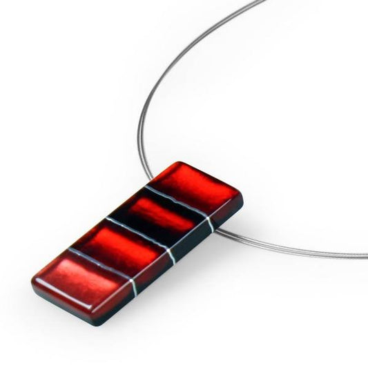 Burgundy Classic Stripes Pendant | The Jewellery Stop
