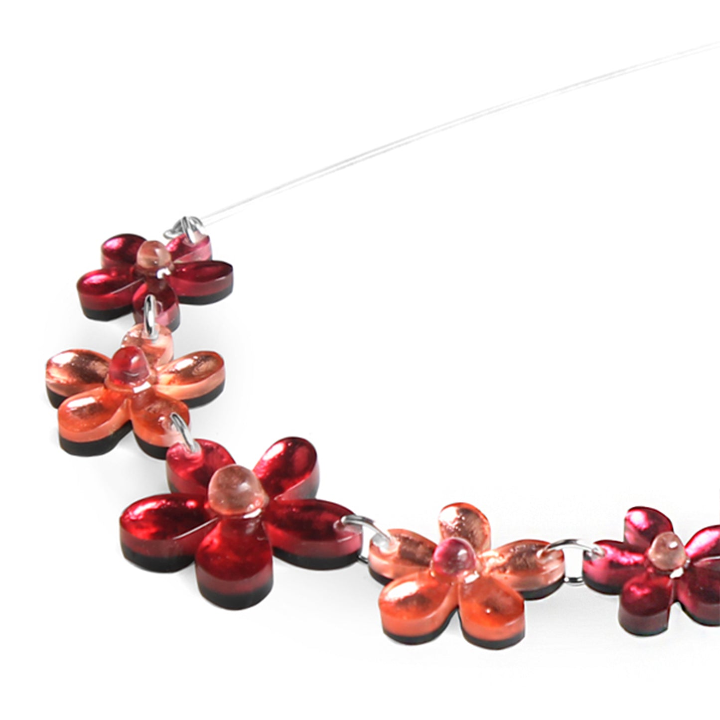 Raspberry Flower Necklace