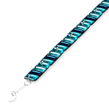 Teal Classic Stripes Bracelet | The Jewellery Stop