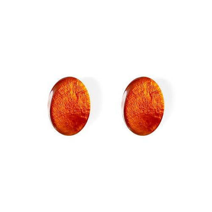 Orange Shell Ovals Stud Earrings