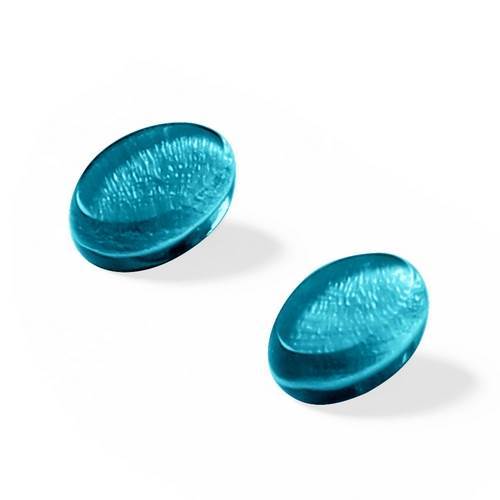 Teal Shell Ovals Stud Earrings | The Jewellery Stop