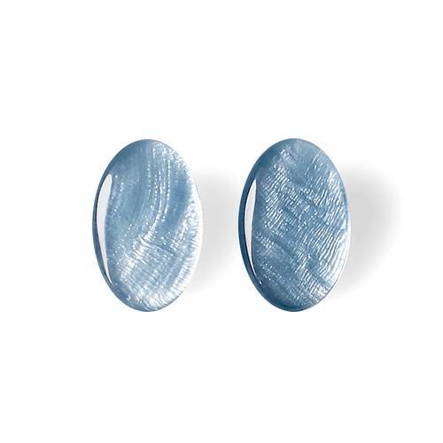 Ice Shell Ovals Clip Earrings