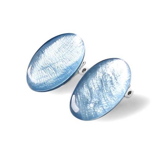 Ice Shell Ovals Clip Earrings