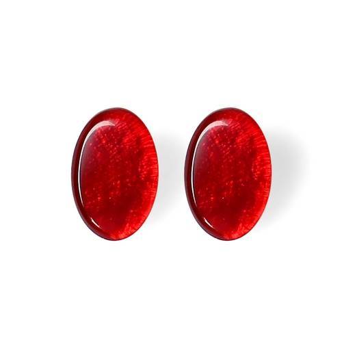 Red Shell Ovals Clip Earrings | The Jewellery Stop