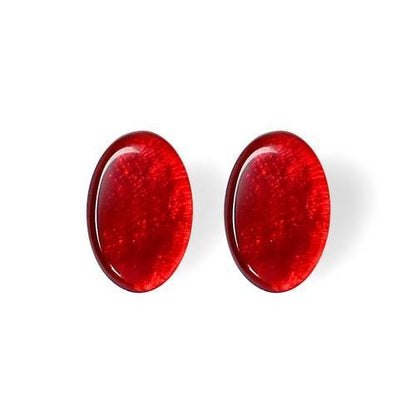 Red Shell Ovals Clip Earrings | The Jewellery Stop