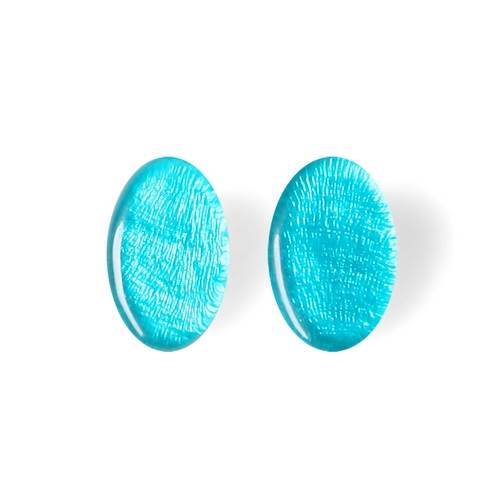 Teal Shell Ovals Clip Earrings | The Jewellery Stop