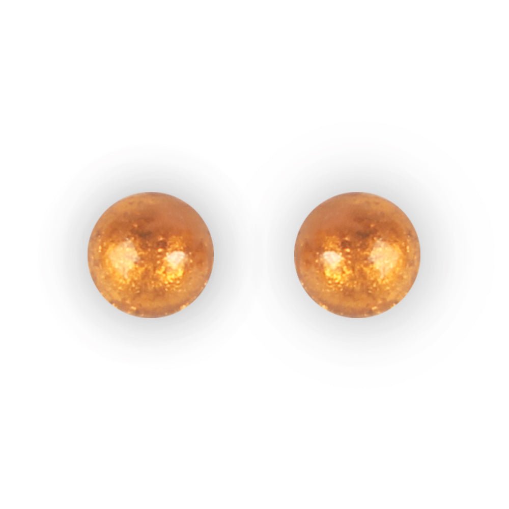 Orange Cabouchon Medium Stud Earrings | The Jewellery Stop