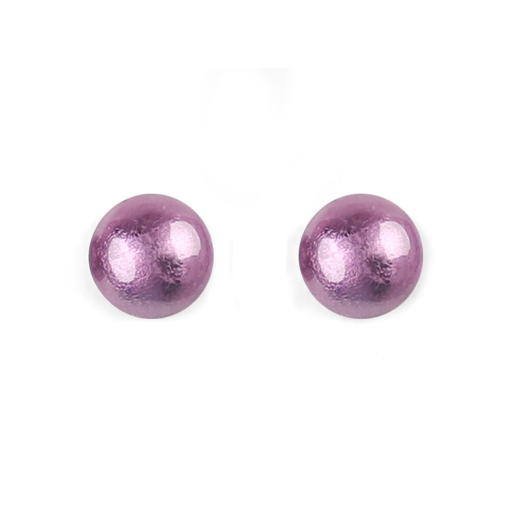 Purple Cabouchon Medium Stud Earrings | The Jewellery Stop
