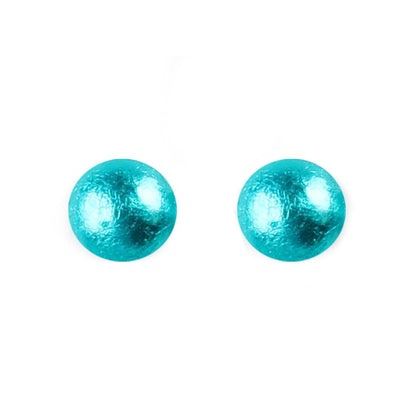 Teal Cabouchon Medium Stud Earrings | The Jewellery Stop