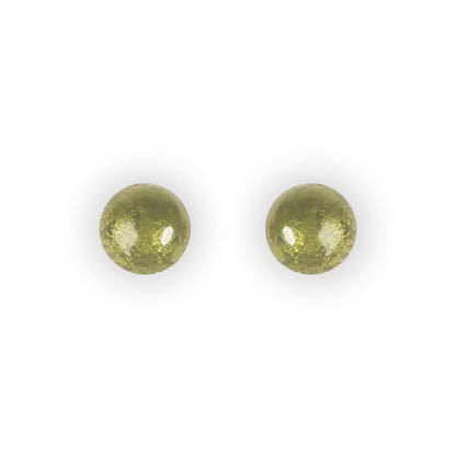 Olive Cabouchon Small Stud Earrings | The Jewellery Stop