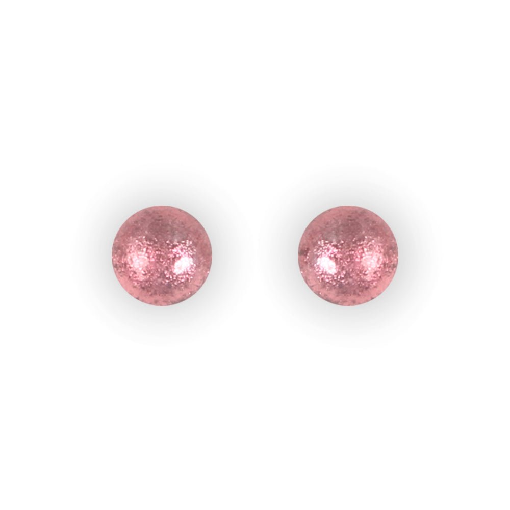 Pink Cabouchon Small Stud Earrings | The Jewellery Stop