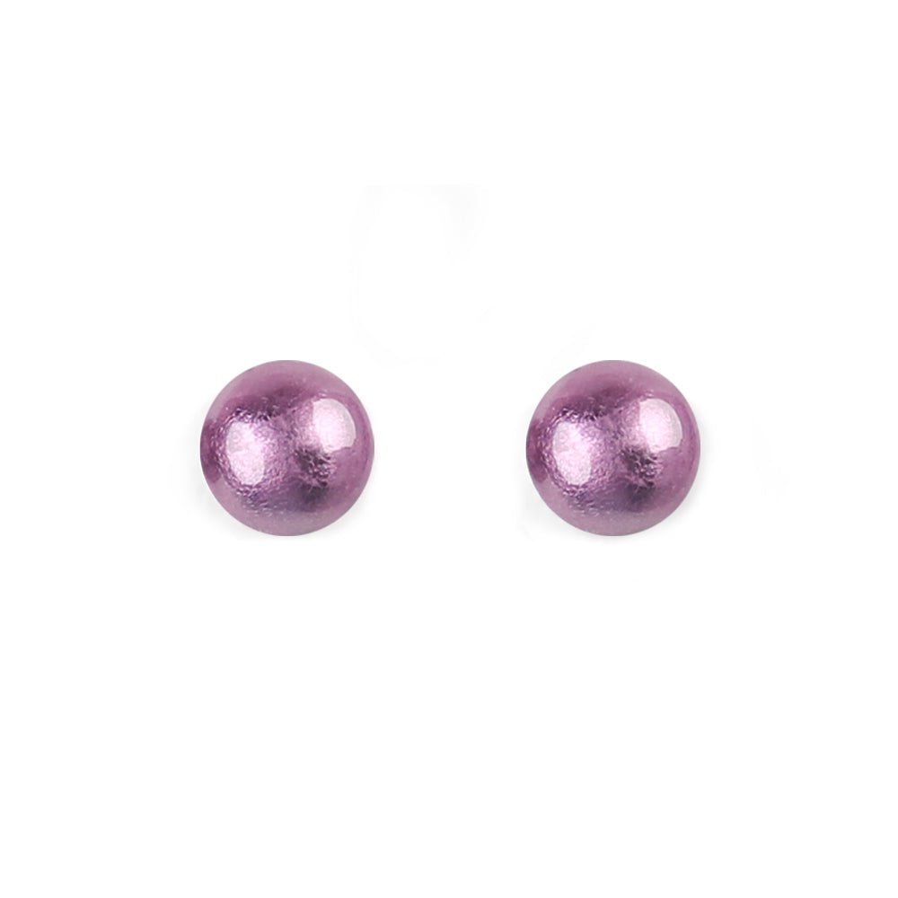 Purple Cabouchon Small Stud Earrings | The Jewellery Stop