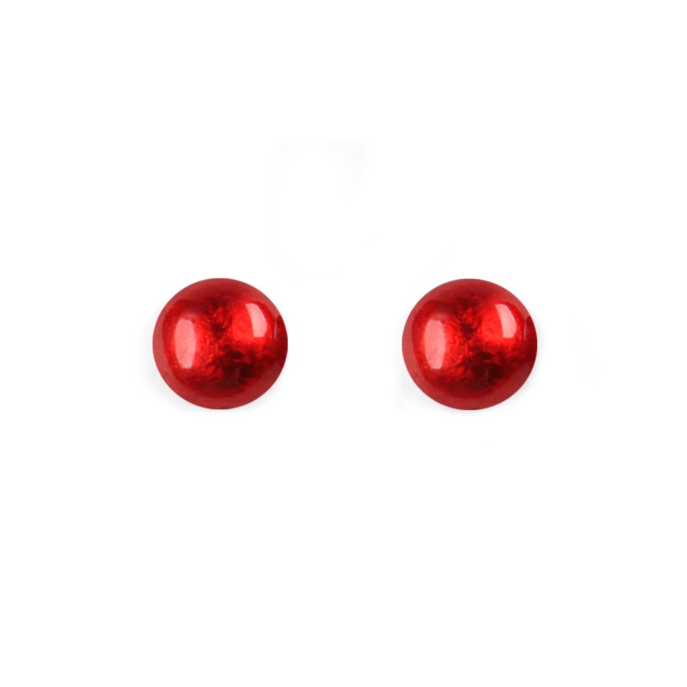 Red Cabouchon Small Stud Earrings | The Jewellery Stop