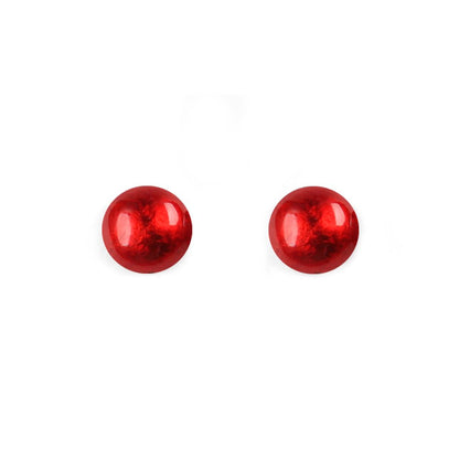 Red Cabouchon Small Stud Earrings | The Jewellery Stop