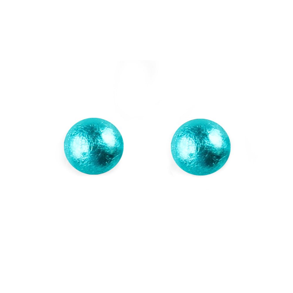 Teal Cabouchon Small Stud Earrings | The Jewellery Stop