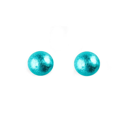 Teal Cabouchon Small Stud Earrings | The Jewellery Stop