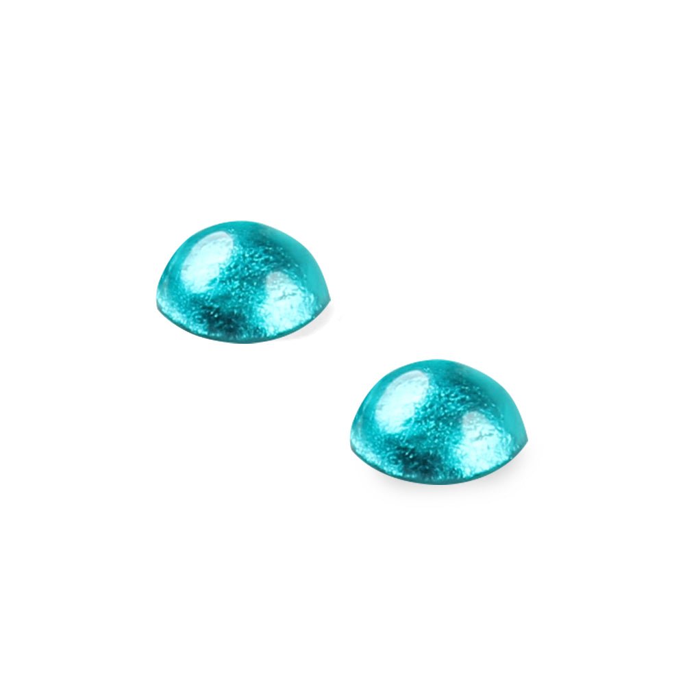 Teal Cabouchon Small Stud Earrings | The Jewellery Stop