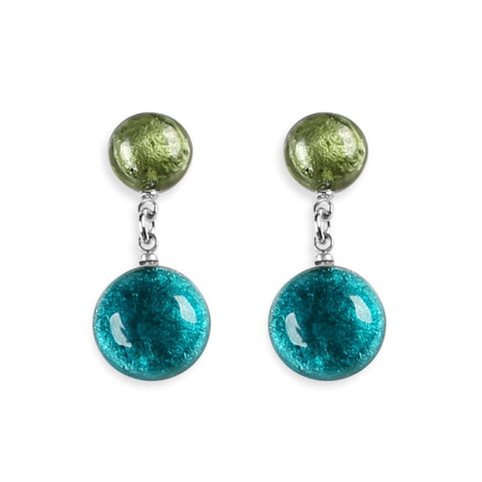 Jade Cabouchon Double Drop Stud Earrings | The Jewellery Stop