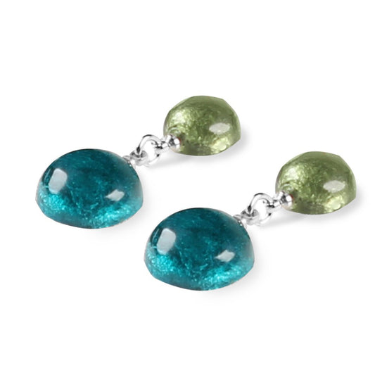 Jade Cabouchon Double Drop Stud Earrings | The Jewellery Stop