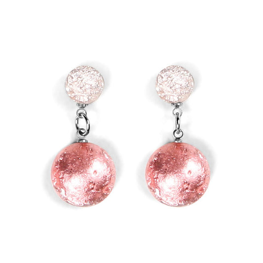Rose Cabouchon Double Drop Stud Earrings | The Jewellery Stop