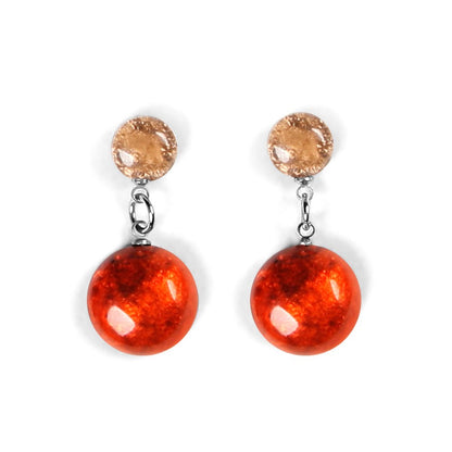 Spice Cabouchon Double Drop Stud Earrings | The Jewellery Stop