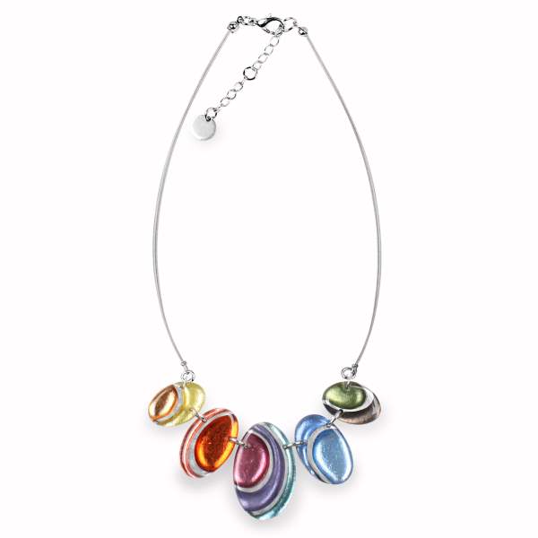Pastels Oval Swirl Necklace