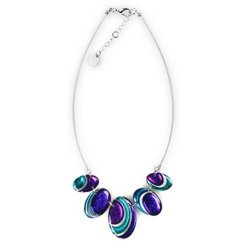 Peacock Oval Swirl Necklace
