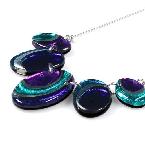 Peacock Oval Swirl Necklace