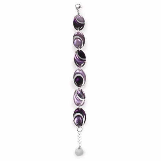Aubergine Oval Swirl Bracelet | The Jewellery Stop