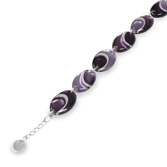 Aubergine Oval Swirl Bracelet | The Jewellery Stop