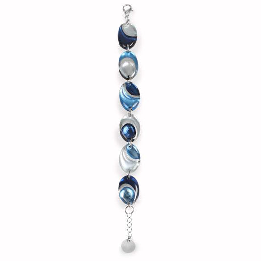 Denim Oval Swirl Bracelet | The Jewellery Stop