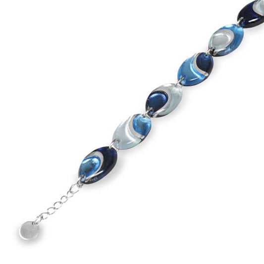 Denim Oval Swirl Bracelet | The Jewellery Stop
