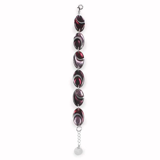 Plum Oval Swirl Bracelet | The Jewellery Stop